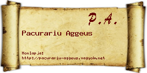 Pacurariu Aggeus névjegykártya